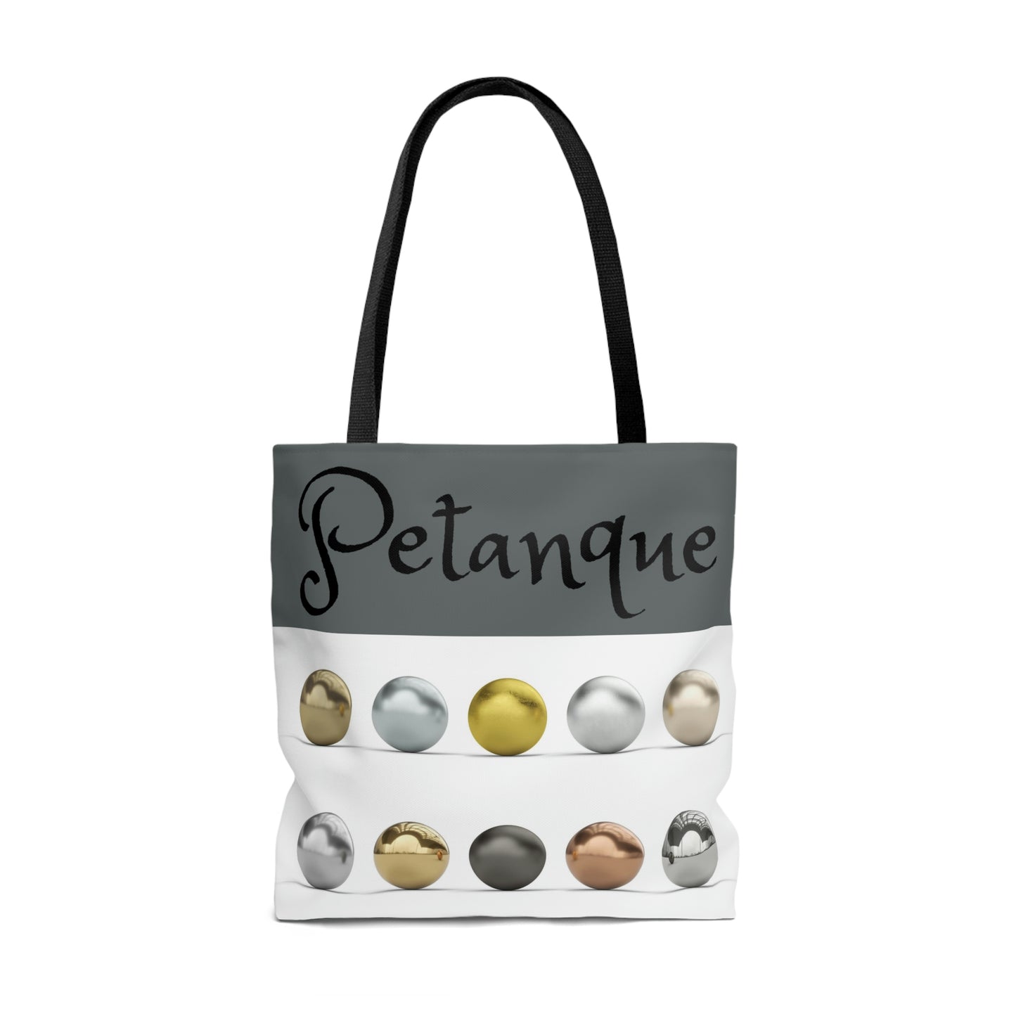 Petanque Boules Tote Bag in Dark Grey
