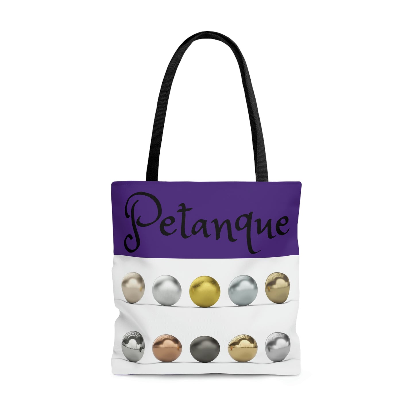 Petanque Boules Tote Bag in Purple